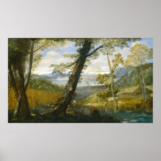 Flusslandschaft, Annibale Carracci Kunstgewerbe Poster (Vorne)