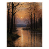 Flusslandschaft im Abend Poster (Vorderseite)