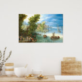 Flusslandschaft - Jan Brueghel Fine Art Poster (Küche)