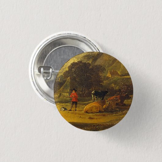 Flusslandschaft mit den Fahrern Aelbert Cuyp Button (Vorne & Hinten)