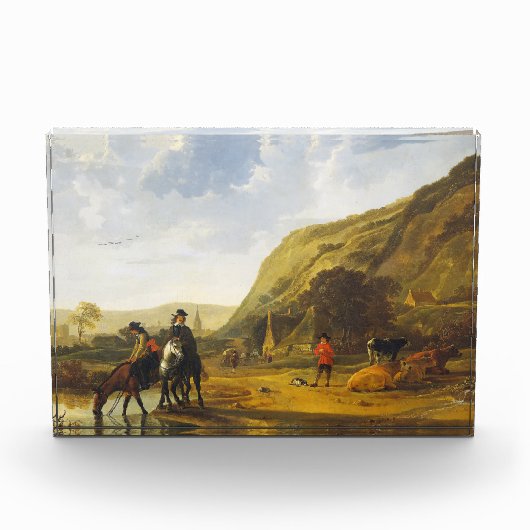 Flusslandschaft mit den Fahrern Aelbert Cuyp Fotoblock (Vorderseite)