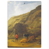 Flusslandschaft mit den Fahrern Aelbert Cuyp Klemmbrett (Rückseite)