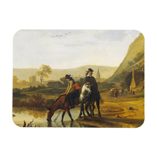 Flusslandschaft mit den Fahrern Aelbert Cuyp Magnet (Horizontal)