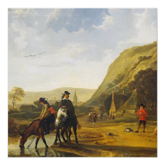 Flusslandschaft mit den Fahrern Aelbert Cuyp Poste Poster (Vorderseite)
