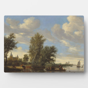 Flusslandschaft mit der Fähre, 1649 (Öl auf Leinwa Fotoplatte