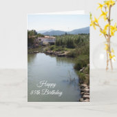 Flusslandschaft Personalisiert 85. Geburtstag Karte (Gelbe Blume)