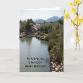 Flusslandschaft Personalisiert Grandson Birthday Karte (Gelbe Blume)