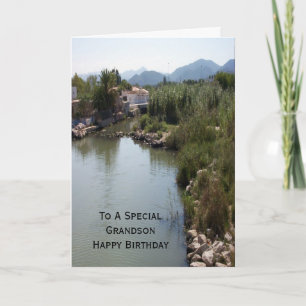 Flusslandschaft Personalisiert Grandson Birthday Karte