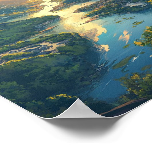 Flusslandschaft Poster (Ecke)