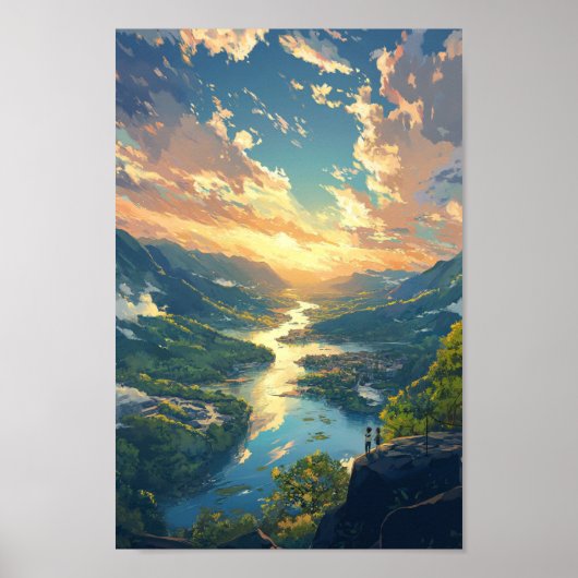 Flusslandschaft Poster (Vorne)
