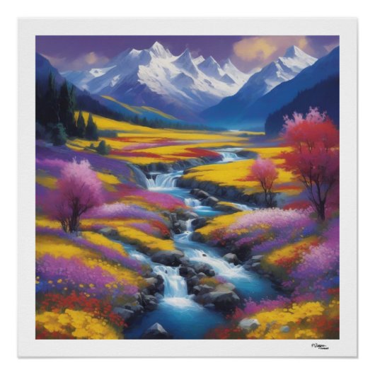 Flusslandschaft Poster (Vorderseite)