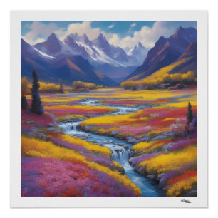 Flusslandschaft Poster