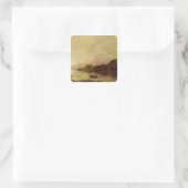 Flusslandschaft Quadratischer Aufkleber (Tasche)