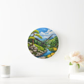 Flusslandschaft Runde Wanduhr (Zuhause)