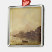 Flusslandschaft Silbernes Ornament (Links)