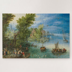 Flusslandschaft von Jan Brueghel dem Älteren Puzzle
