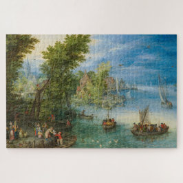 Flusslandschaft von Jan Brueghel von den Älteren Puzzle