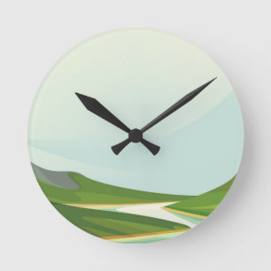 Flusslandschaften Runde Wanduhr