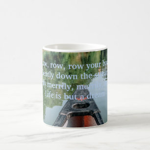 Flusslaufboot grün blau kaffeetasse