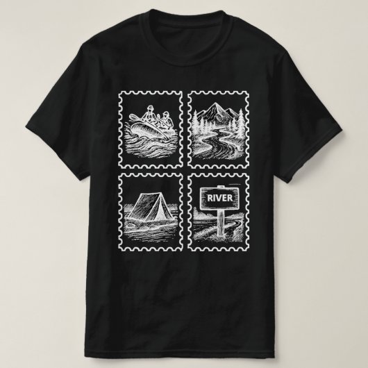 Flussleben beim Rafting T-Shirt (Design vorne)