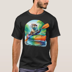 Flussotter-Kajakfahrer Kajak Kanu T-Shirt