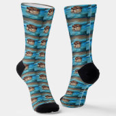 Flussotter-Malerei Socken (Gewinkelt)