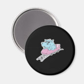 Flusspferd Achterbahn Magnet (Vorderseite/Rückseite)