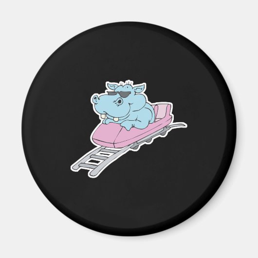 Flusspferd Achterbahn Magnet (Vorne)