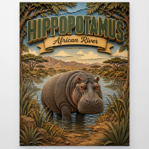 Flusspferd Afrikanischer Fluss POPCUT Postkarte