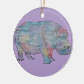 Flusspferd-Aquarell Keramik Ornament (Links)