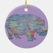 Flusspferd-Aquarell Keramik Ornament (Hinten)