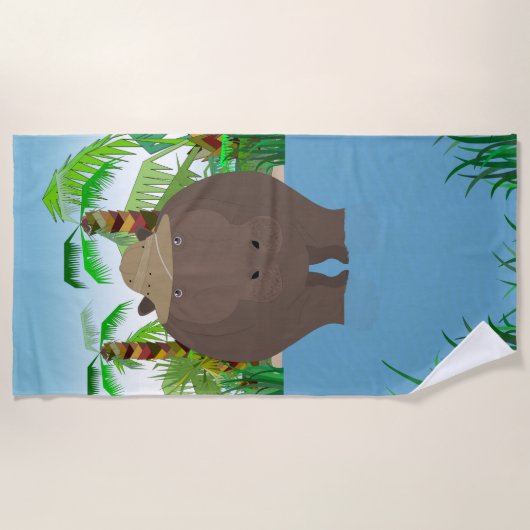 Flusspferd-Badetuch Strandtuch (Vorderseite)