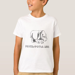 Flusspferd, Bleistifttopf-ein mus T-Shirt