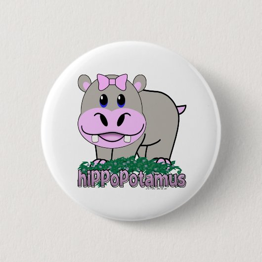 Flusspferd Button (Vorderseite)