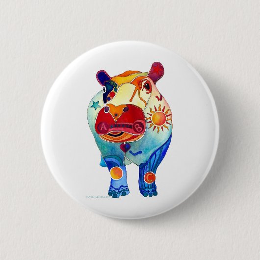 Flusspferd Button (Vorderseite)