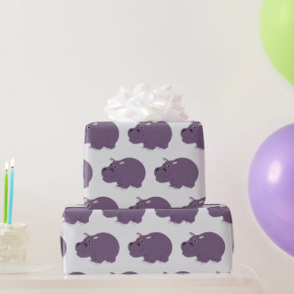 Flusspferd-Design Hintergrund in beliebiger Farbe Geschenkpapier