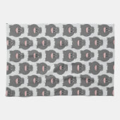 Flusspferd Design Hintergrund in beliebiger Farbe Geschirrtuch (Horizontal)