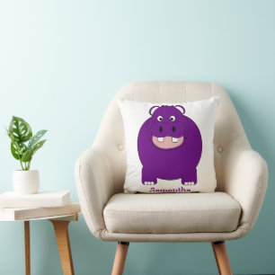 Flusspferd Design personalisiert Kissen