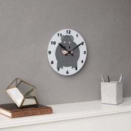 Flusspferd-Design Runde Wanduhr