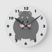 Flusspferd-Design Runde Wanduhr (Vorderseite)