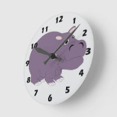 Flusspferd-Design Runde Wanduhr (Winkel)