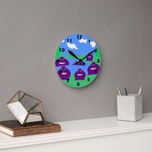 Flusspferd-Design Runde Wanduhr