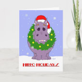 Flusspferd-Feiertage Feiertagskarte (Vorderseite)