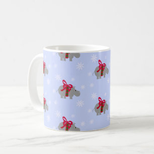 Flusspferd-Feiertags-Weihnachten Kaffeetasse
