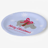 Flusspferd-Feiertags-Weihnachtsfeier-Papier Pappteller (Schrägansicht)