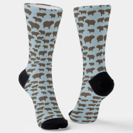 Flusspferd-Hippo-Muster Socken