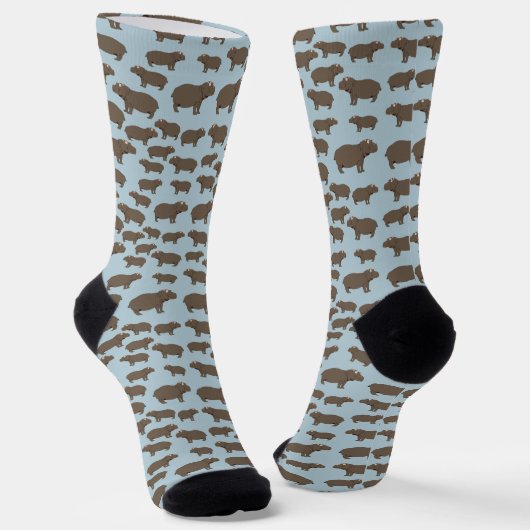 Flusspferd-Hippo-Muster Socken (Gewinkelt)
