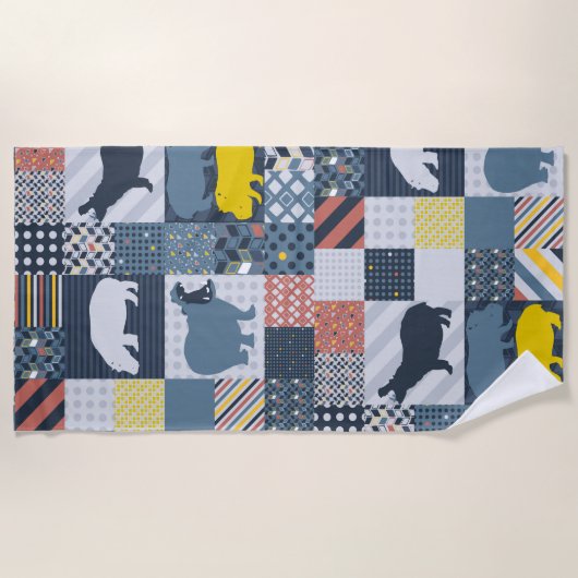 Flusspferd-Imitat-Steppdecke Strandtuch (Vorderseite)