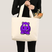 Flusspferd lila jumbo stoffbeutel (Vorderseite (Produkt))