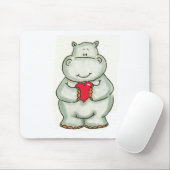 Flusspferd mit Herzen Mousepad (Mit Mouse)